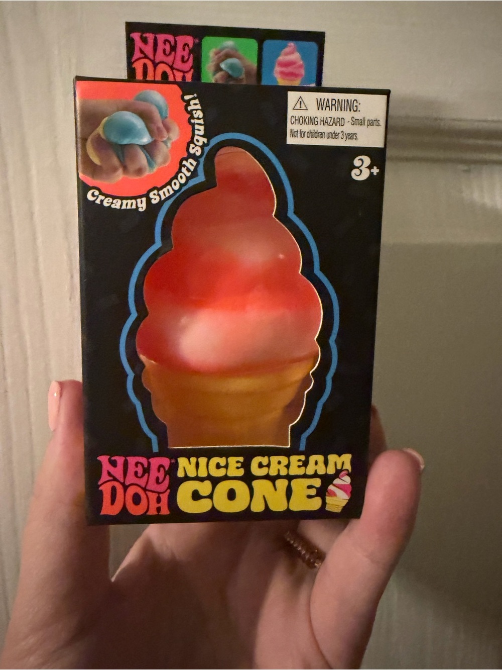 NeeDoh Nice Cream Cone Squishy Toy - Red & White